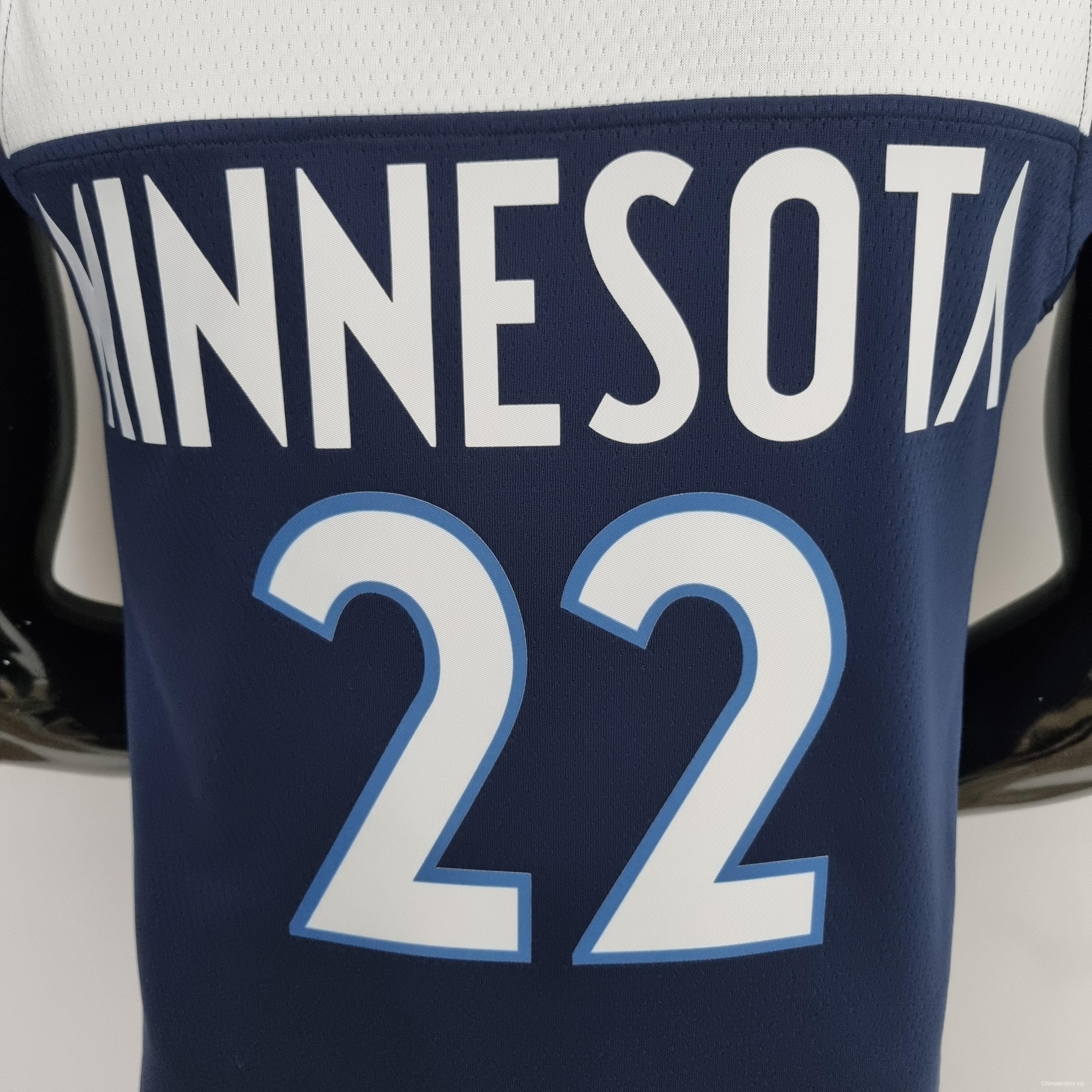 75th Anniversary Minnesota Timberwolves Wiggins #22 Royal Blue NBA Jersey