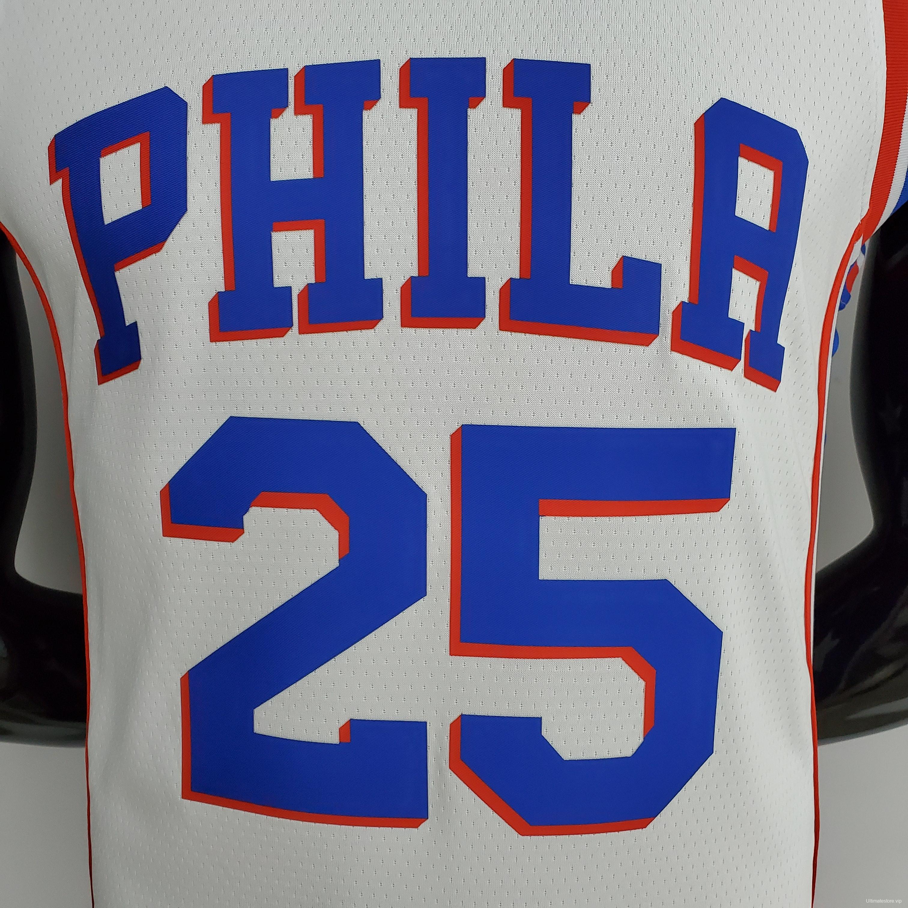 75th Anniversary Philadelphia 76ers SIMMONS#25 White NBA Jersey