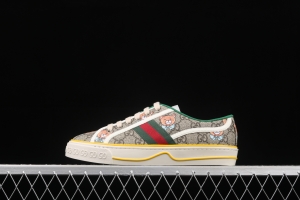 Gucci Tennis 1977 Print Sneaker canvas bear printed retro leisure sports board shoes