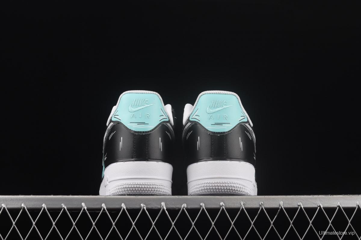 NIKE Air Force 11607 Low two-dimensional theme black diamond color matching low-top casual board shoes CW2288-215