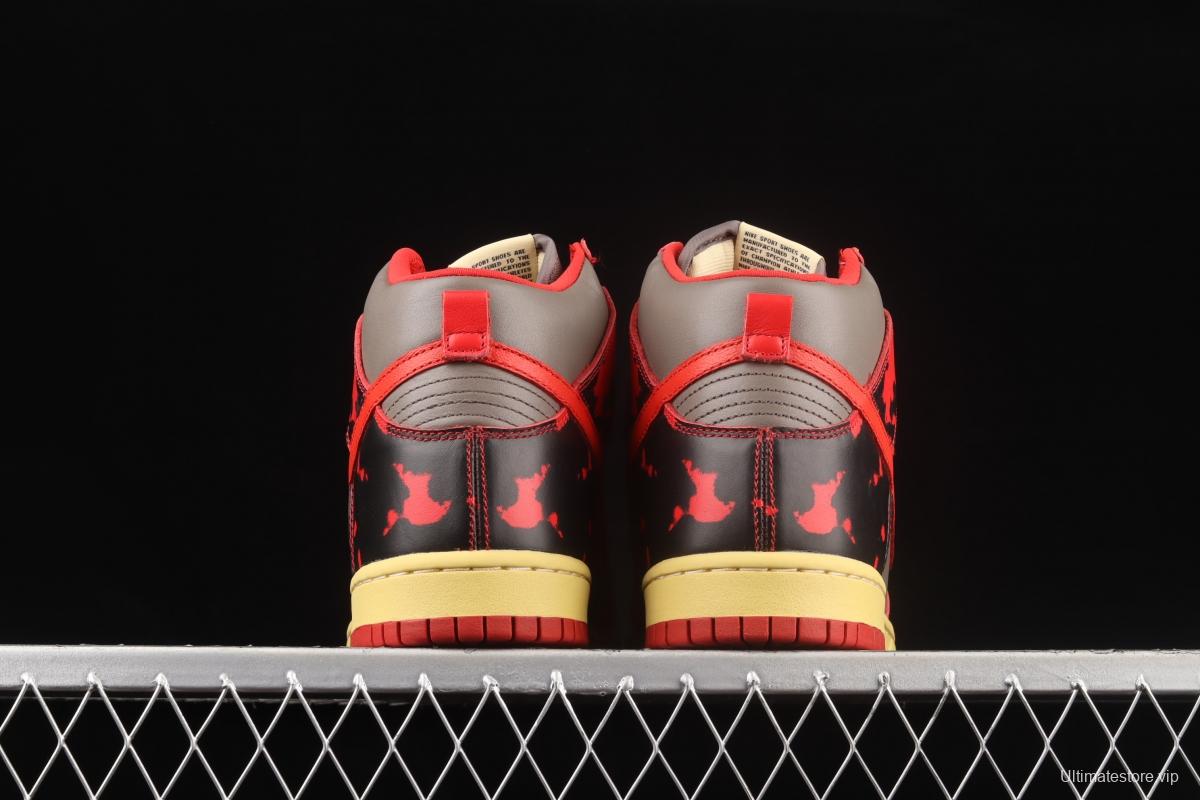 NIKE DUNK High 1985 Red Camo gray-black and red pickled high-top casual board shoes DD9404-600