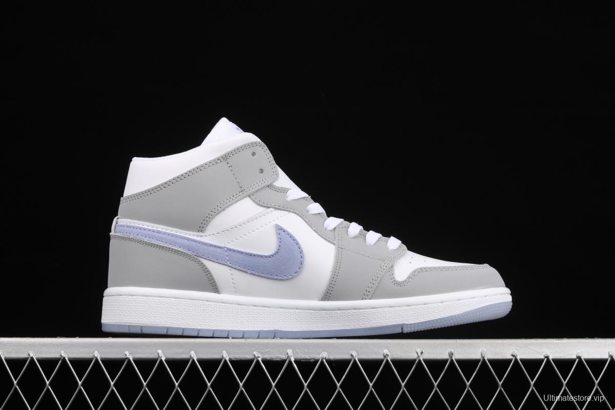 Air Jordan 1 Mid BQ6472-105Bond white, gray and blue