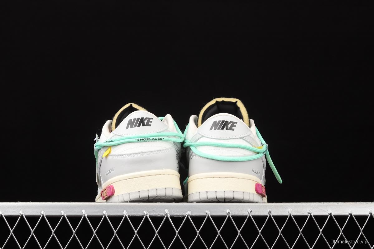 OFF-White x NIKE DUNK Low 04 of 50 OW Grey Leisure Sports Skateboard shoes DM1602-114