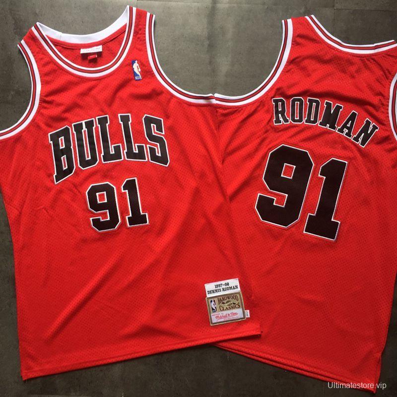 Men's Dennis Rodman Red Retro Classic Team Jersey