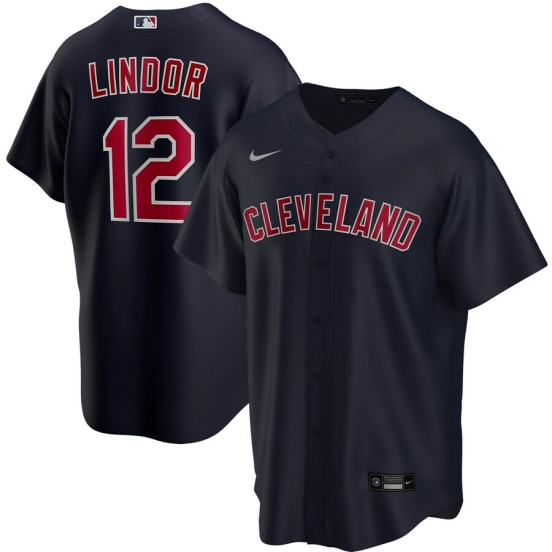 Youth Francisco Lindor Navy Alternate 2020 Player Team Jersey