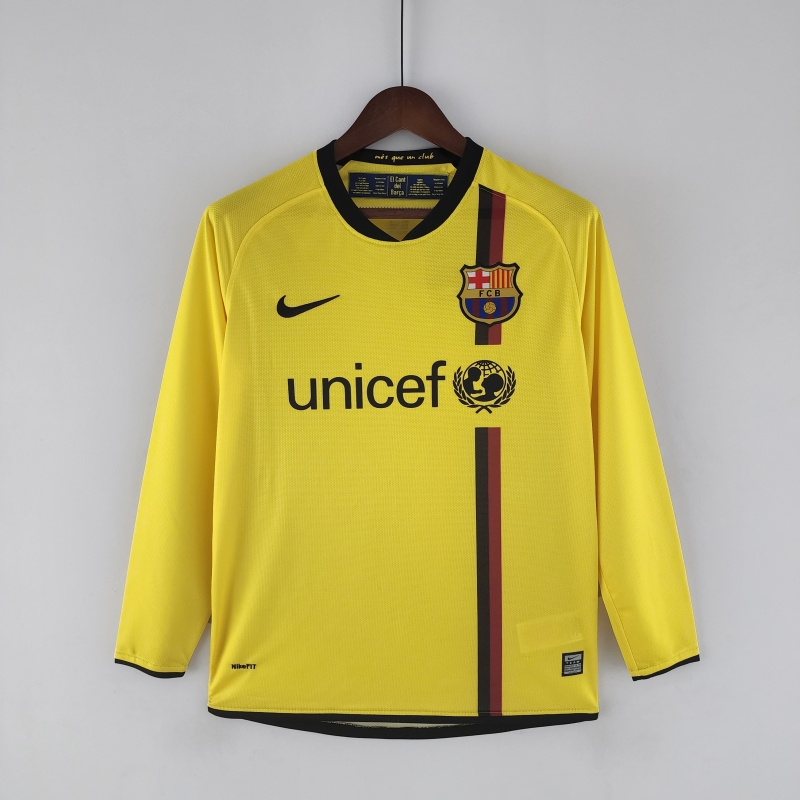 Retro 08/09 Long Sleeve Barcelona Away Soccer Jersey