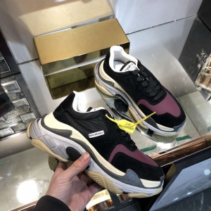 Men/Women Balenciaga Triple S Sneaker Black/Purple Item 6380340