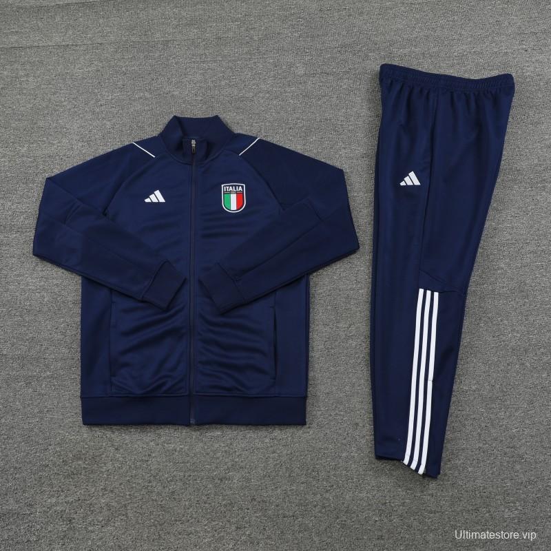 2023 Italy Navy Full Zipper Jacket +Pants