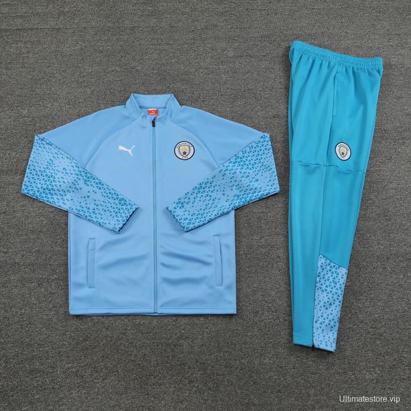 23/24 Manchester City Blue Full Zipper Jacket+Pants