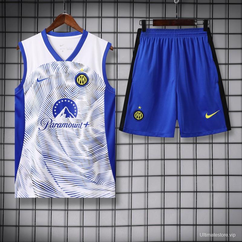 24/25 Inter Milan White Vest Jeresy+Shorts