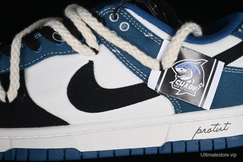 Nike Dunk Low High Street Style Ocean Protection Deconstructed SB Lace-Up Casual Skate Shoes - DV0834-101