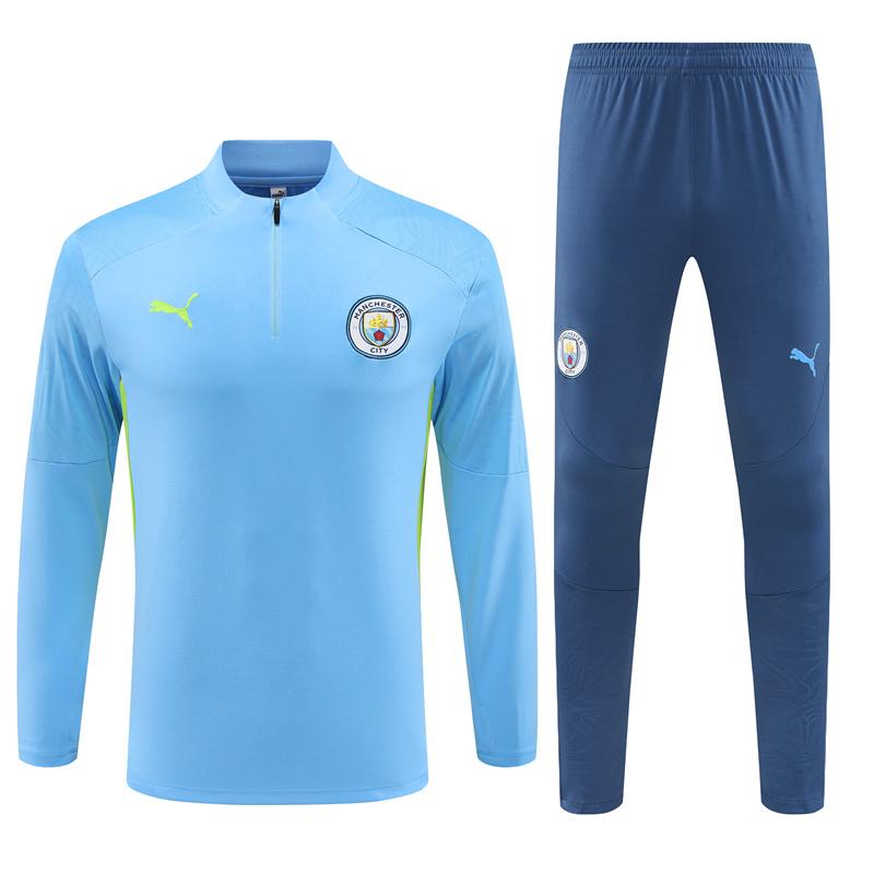 24/25 Manchester City Sky Blue Half Zipper Jacket+Long Pants