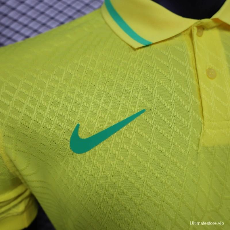 25/26 Player Version Brazil POLO Yellow Jersey