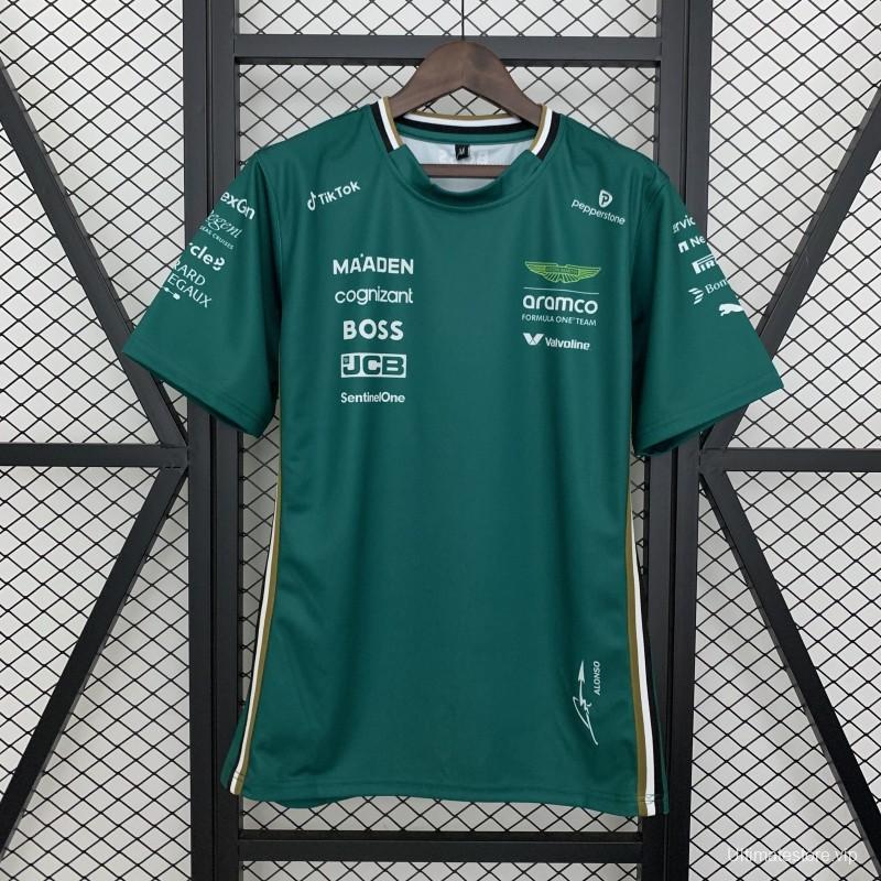 2025 F1 Formula Aston Martin Green ARAMCO #14 T-Shirt