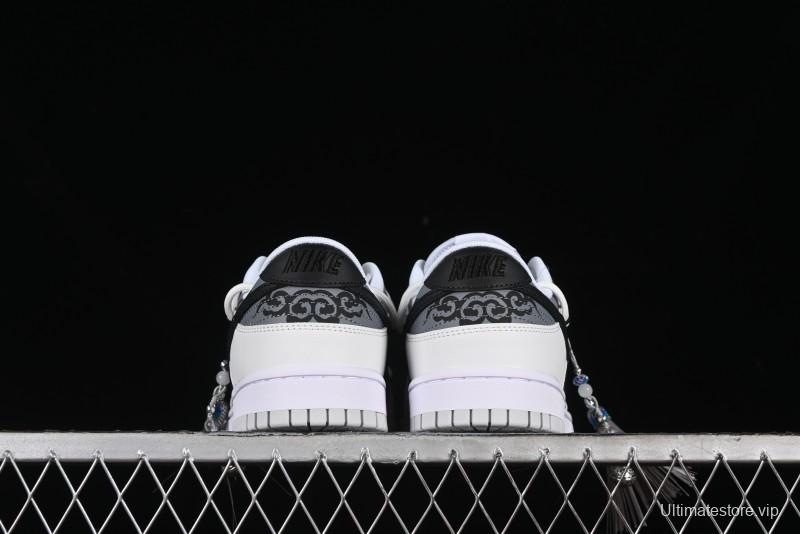 Nike Dunk Low CNY Year of the Dragon Limited Edition SB Lace-Up Casual Sneakers with Silver-White Design - DV0831-101