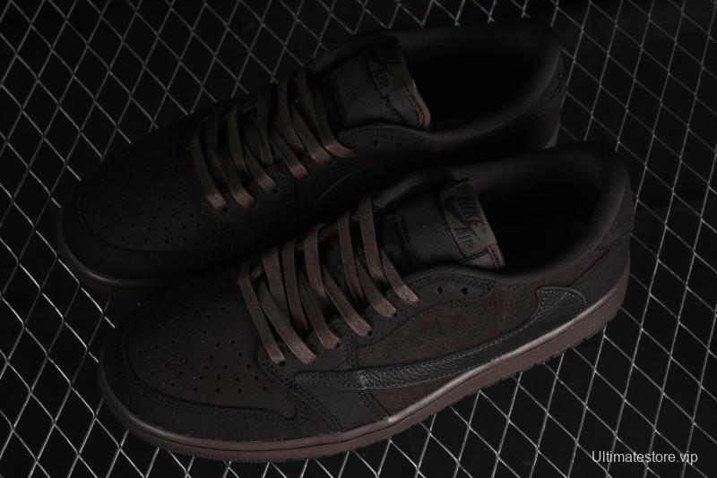 Nike Travis Scott x Air Jordan 1 Low OG AJ1 Collaboration Reverse Swoosh Sneakers - DM7866-202