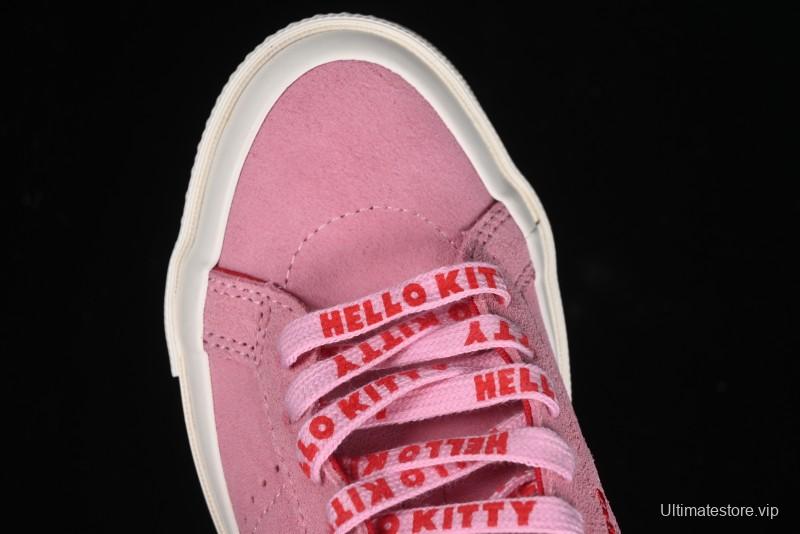 Converse One Star Hello Kitty Collaboration Low Top Casual Sneakers with Embroidered Bow - 362941C