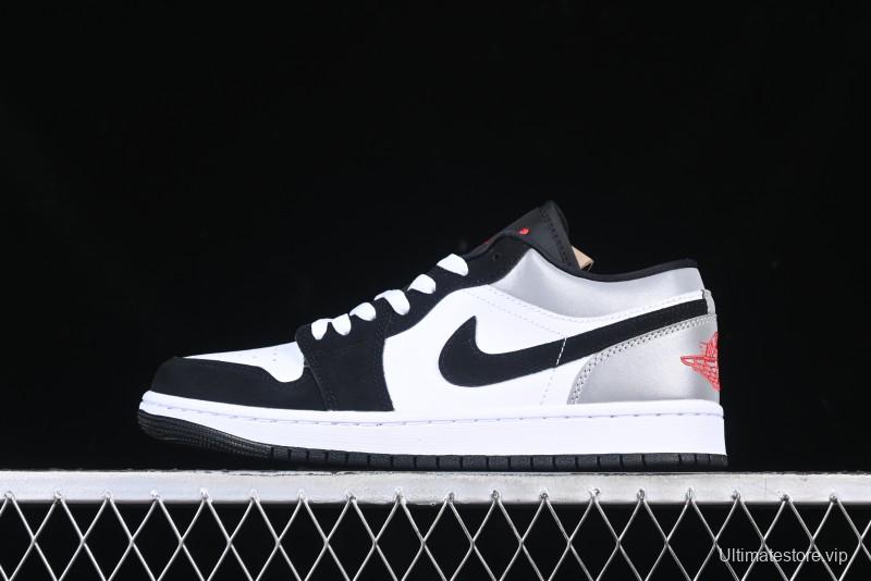 Nike Air Jordan 1 Low Retro Casual Sneakers with Black Swoosh - HF3148-106