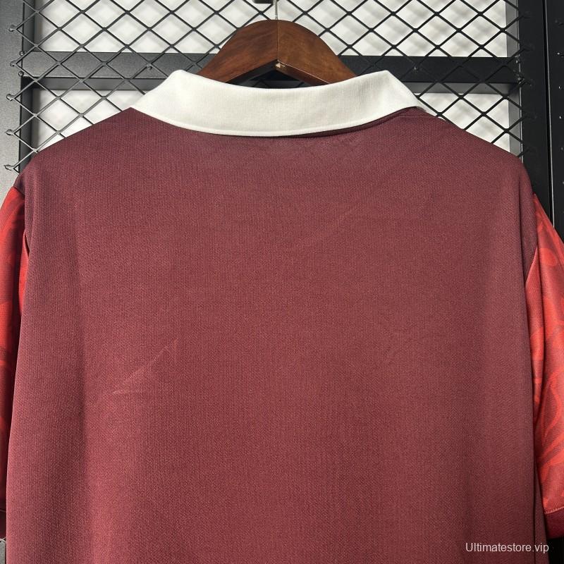 2025 Portugal National Team Burgundy with Floral Pattern Jersey