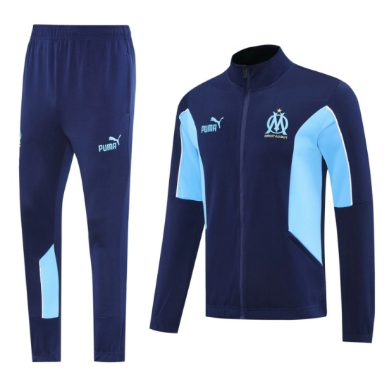 25/26 Olympique Marseille Blue/Navy Full Zipper Jacket +Long Pants