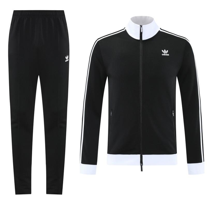 2025 Adidas Original Black Full Hoodie Zipper Jacket +Long Pants