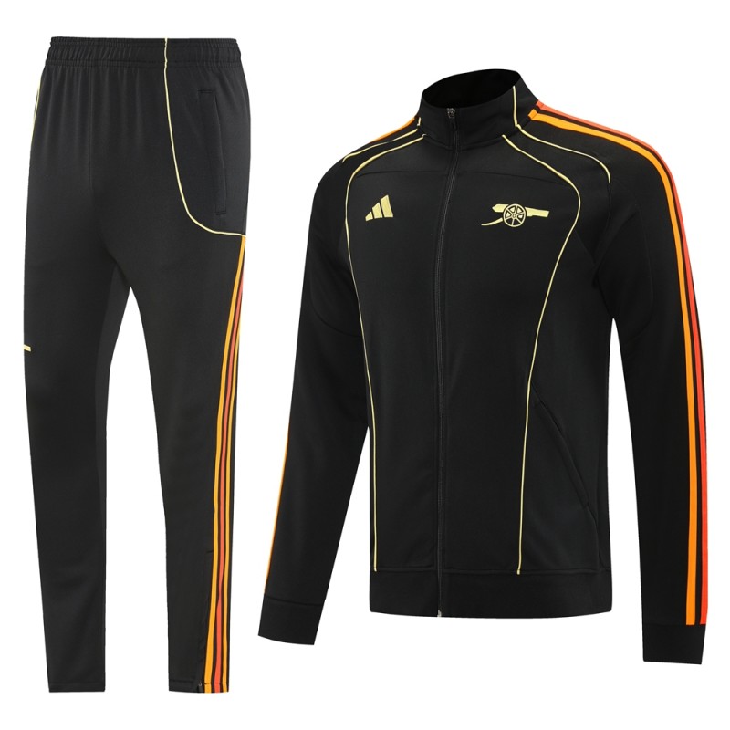 25/26 Arsenal Black Full Zipper Jacket + Long Pants