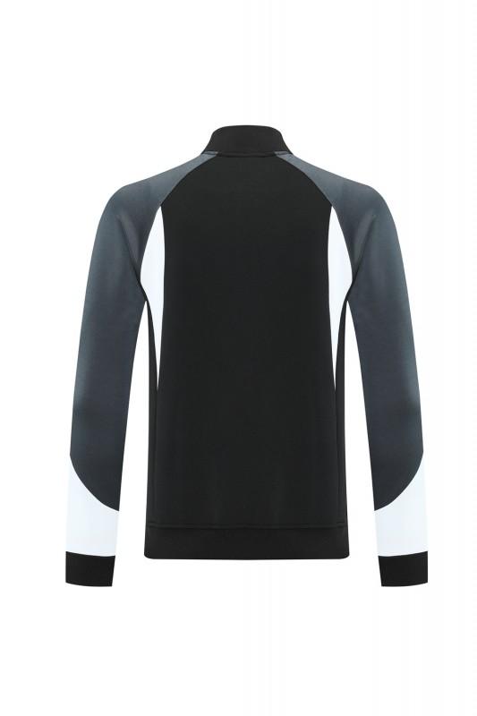 2025 Nike Air Black Tracksuit Set with Gray and White Accents Full Zipper Jacket + Long Pants