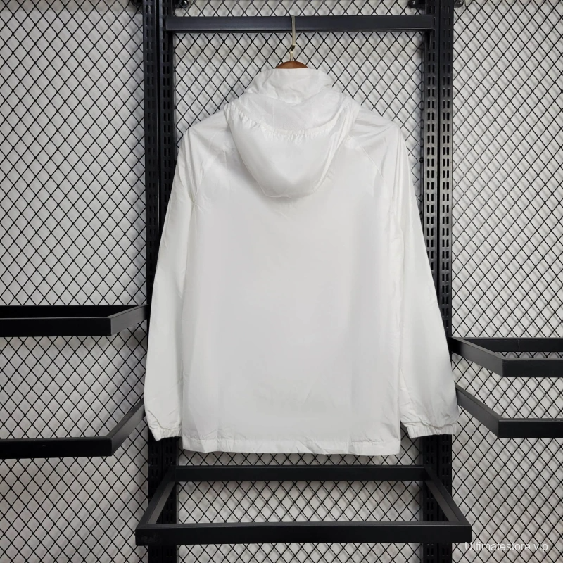 25/26 Real Madrid Jacket White Windbreaker
