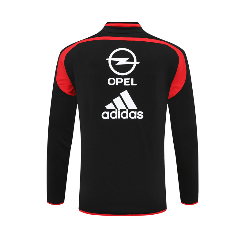 Retro 04/05 AC Milan Black Half Zipper Jacket+Long Pants