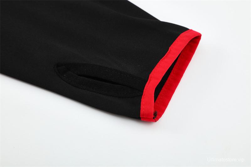 Retro 04/05 AC Milan Black Half Zipper Jacket+Long Pants