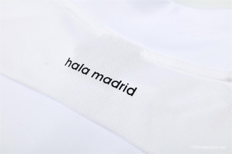 Retro 15/16 Real Madrid White Half Zipper Jacket