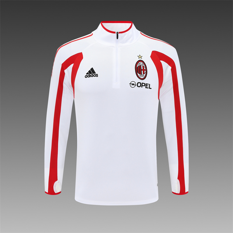 Retro 05/06 AC Milan White Half Zipper Jacket