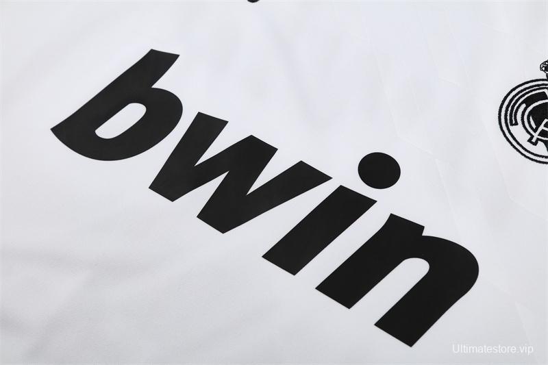 Retro 11/12 Real Madrid White Half Zipper Jacket+Long Pants