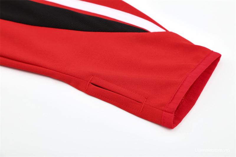 Retro 03/04 AC Milan Red Half Zipper Jacket+Long Pants