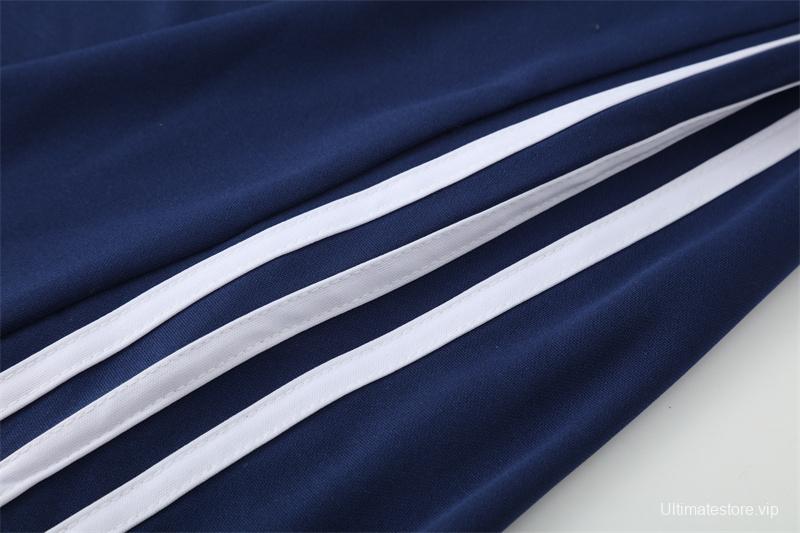 Retro 16/17 Real Madrid Royal Blue Half Zipper Jacket+Long Pants