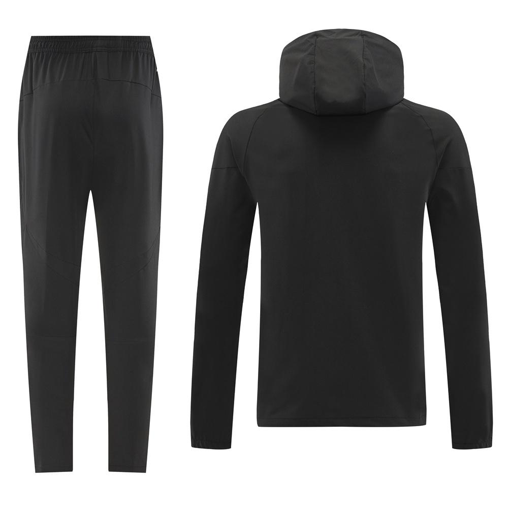 25/26 Adidas Black Hoodie Full Zipper Jacket + Long Pants
