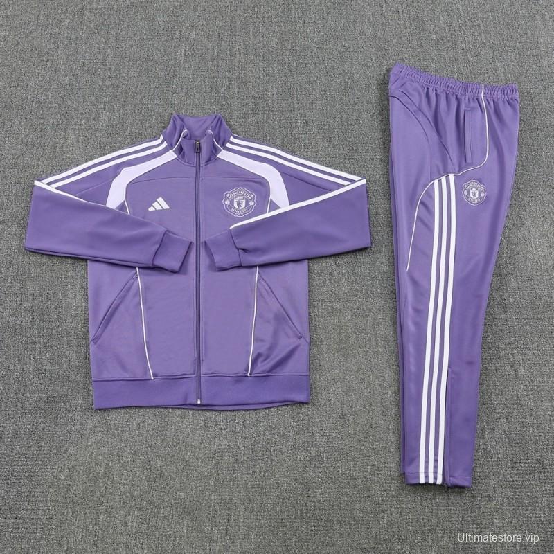2025 Adidas Purple Full Zipper Jacket + Long Pants