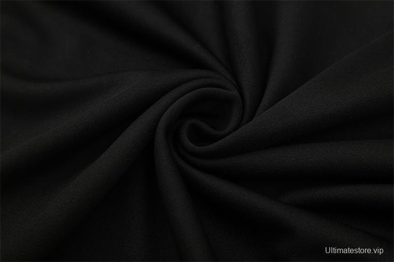 Retro 11/12 Real Madrid Black Half Zipper Jacket+Long Pants