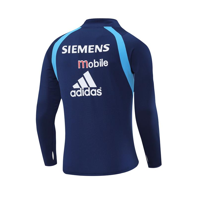 Retro 03/04 Real Madrid Royal Blue Half Zipper Jacket+Long Pants