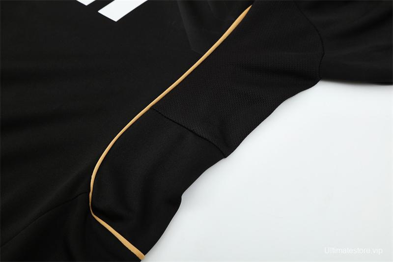 Retro 11/12 Real Madrid Black Half Zipper Jacket+Long Pants