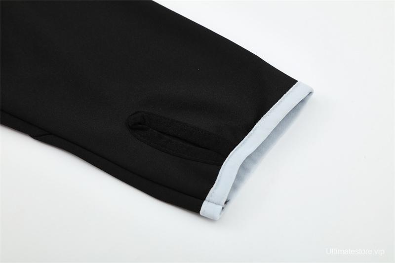 Retro 04/05 Real Madrid Black Half Zipper Jacket+Long Pants