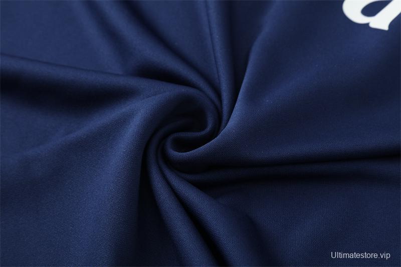 Retro 16/17 Real Madrid Royal Blue Half Zipper Jacket