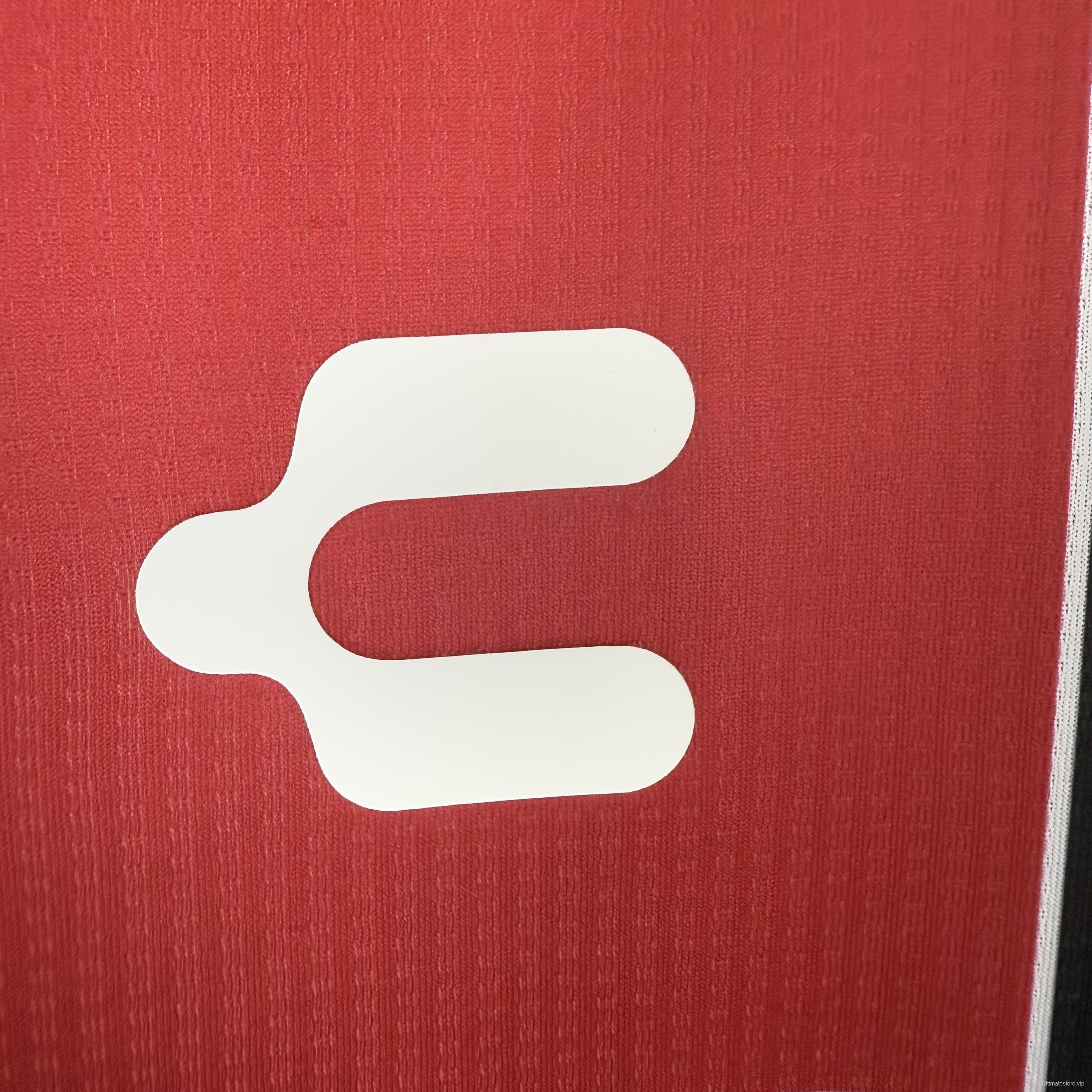 Player Version 25/26 Atlas FC  Home Red & Black Vertical Stripes Jersey