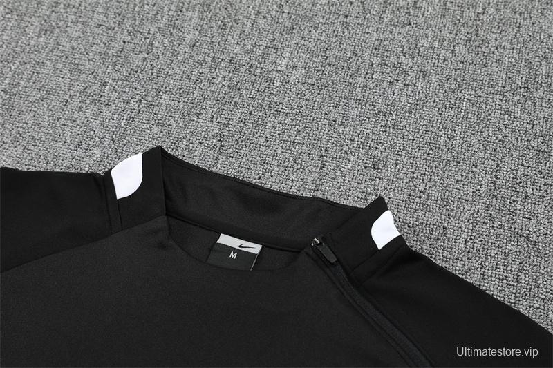 Retro 02/03 Manchester United Black Half Zipper Jacket+Long Pants