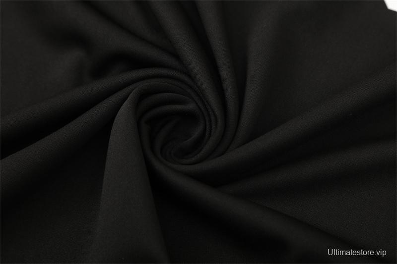 Retro 98/99 Manchester United Black Half Zipper Jacket+Long Pants