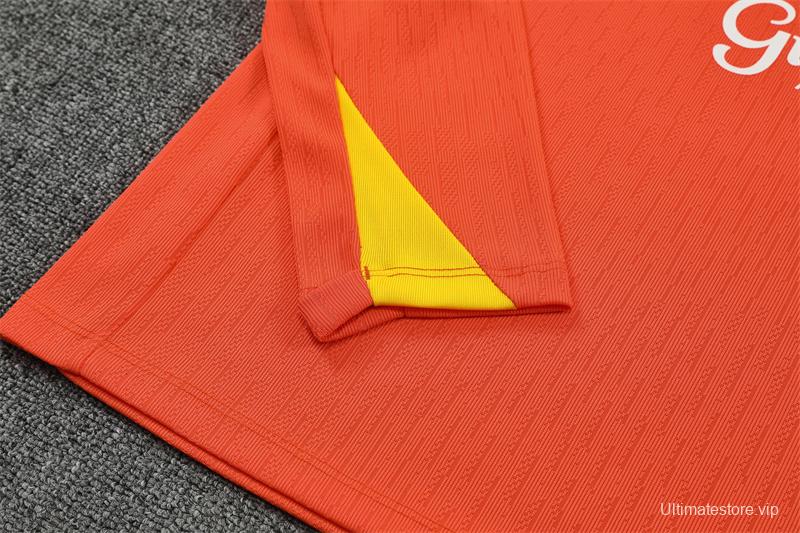 Player Version 25/26 Brazil Orange Half Zipper Jacket+Long Pants