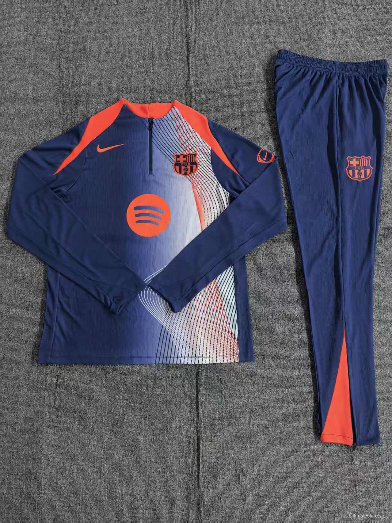 25/26 Kids Barcelona Blue Orange Camouflage T90 Short Sleeve Jersey+Shorts