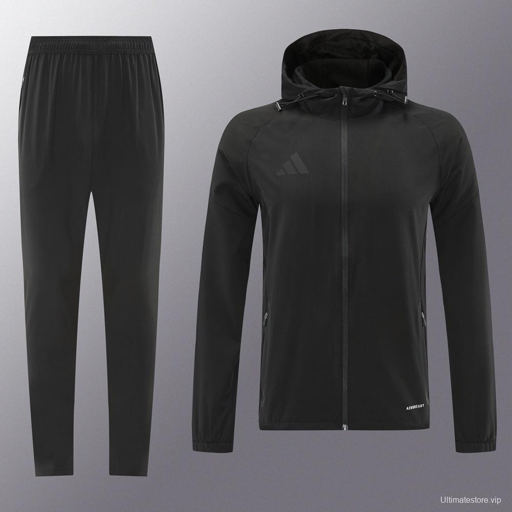 2025 Adidas Black Half Zipper Jacket+Long Pants S-2XL