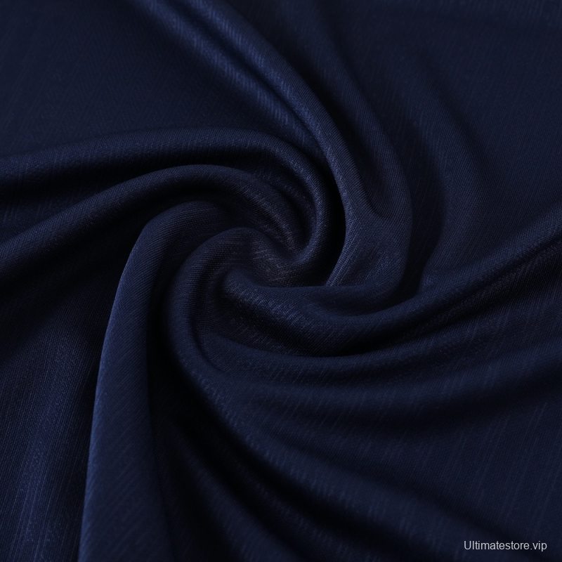 2025 France Royal Blue Half Zipper Jacket+Long Pants