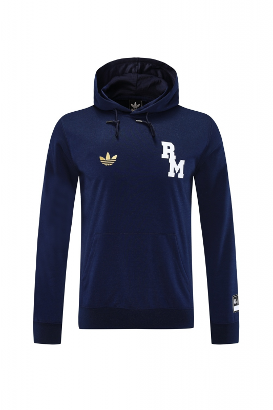 25/26 Real Madrid Royal Blue Half Zipper Jacket+Long Pants S-2XL